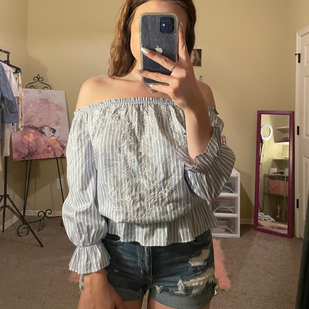 Off Shoulder Striped Top